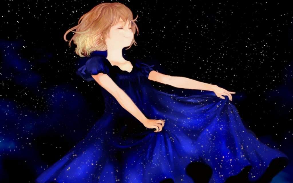 Anime girl with stars