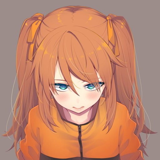 Anime girl in orange hoodie