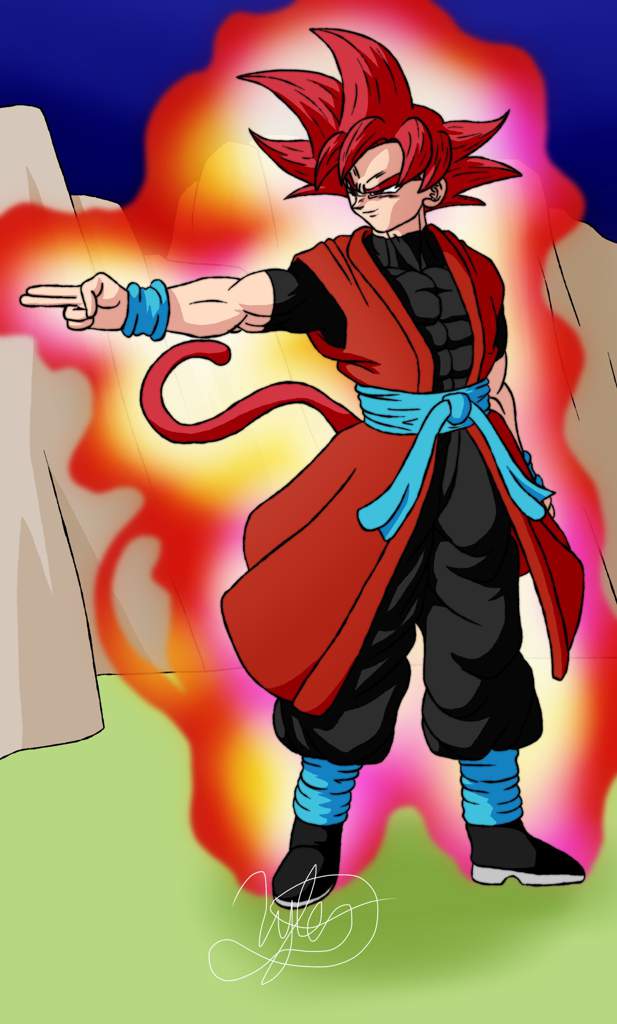 Xeno Super Saiyan God Goku Drawing