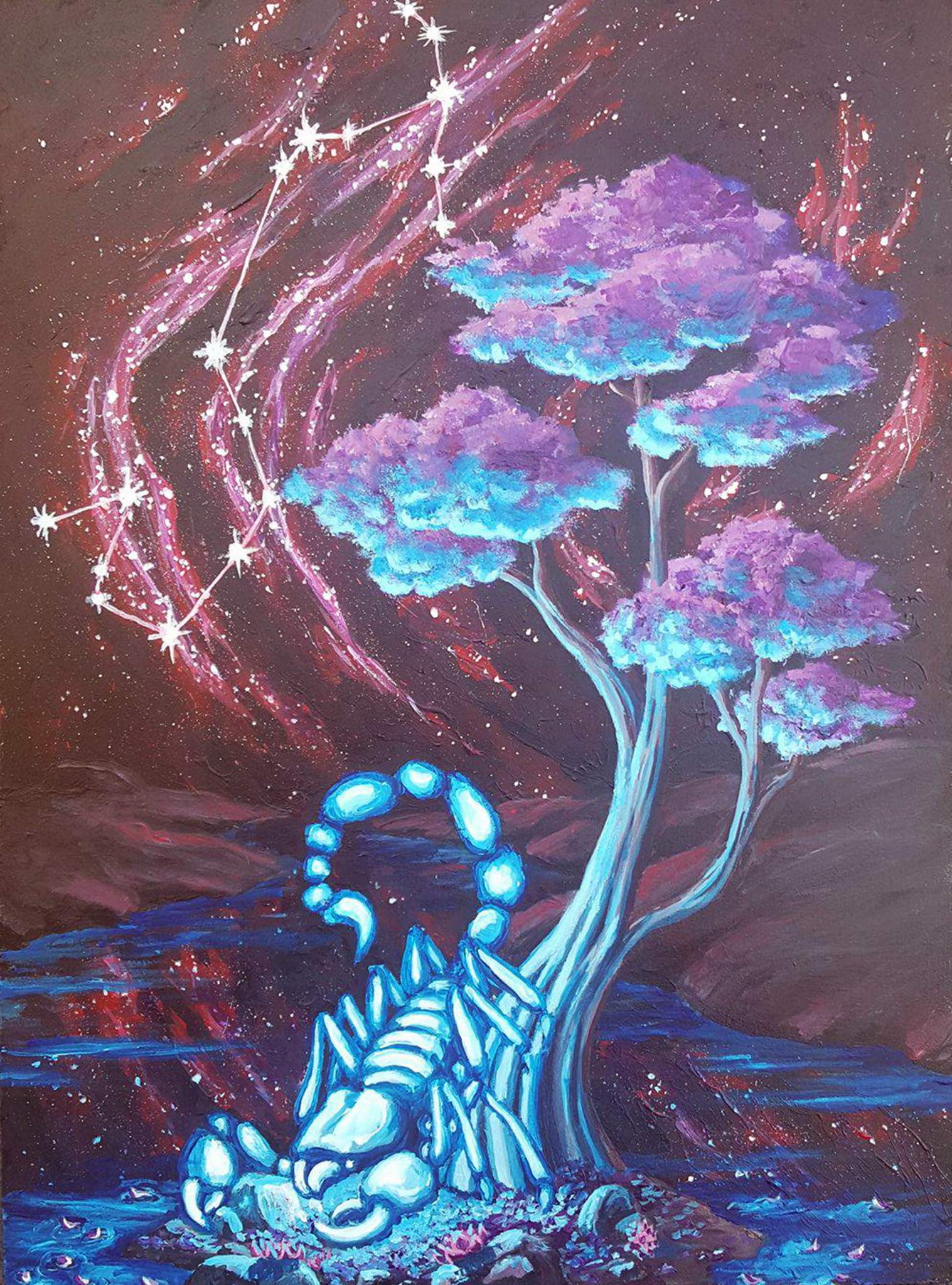 Zodiac acrylic painting, Scorpio | Art Amino