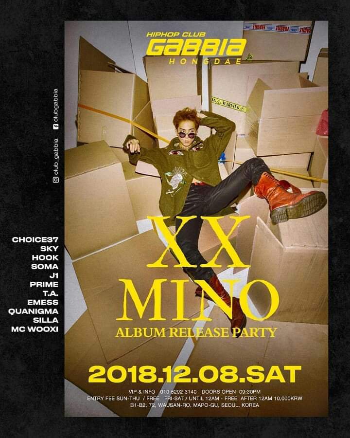 Song Mino's XX release party at Club Gabbia | K-Pop Amino