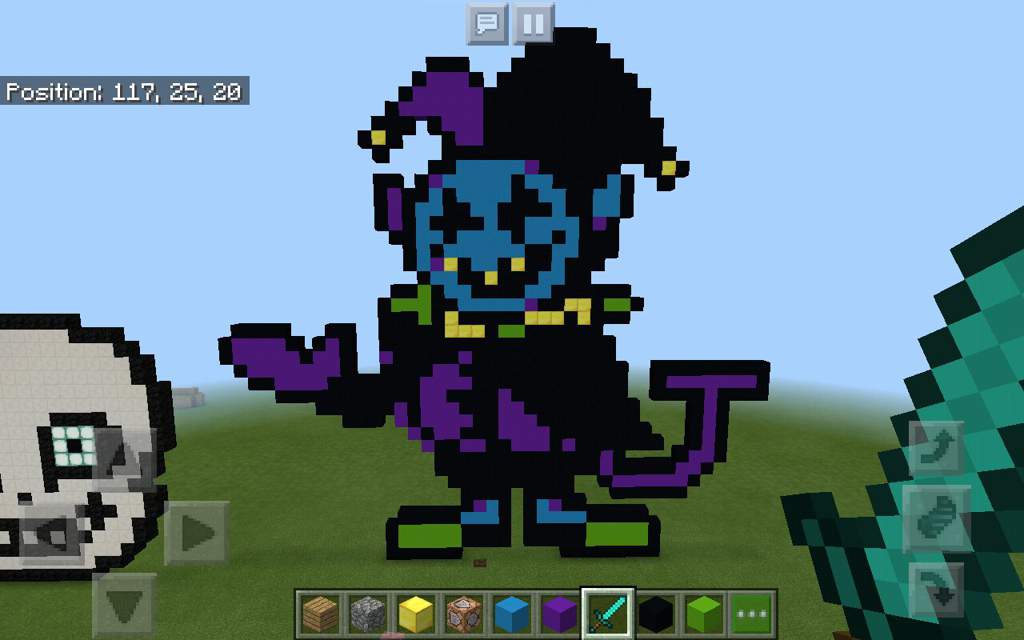 Jevil Pixel art in Minecraft | Deltarune. Amino