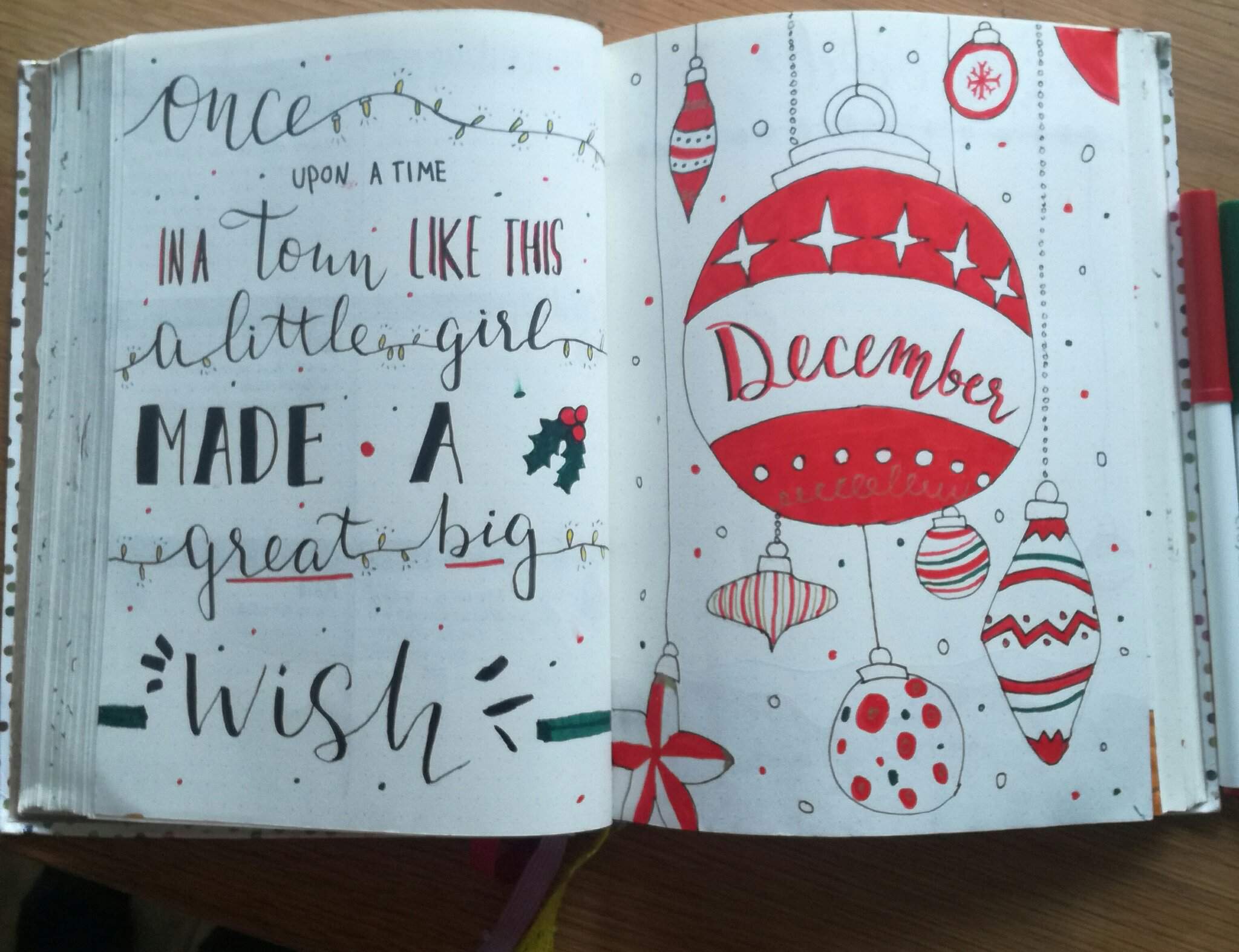 December BuJo Spread (inspired by AmandaRachLee) | Studying Amino Amino