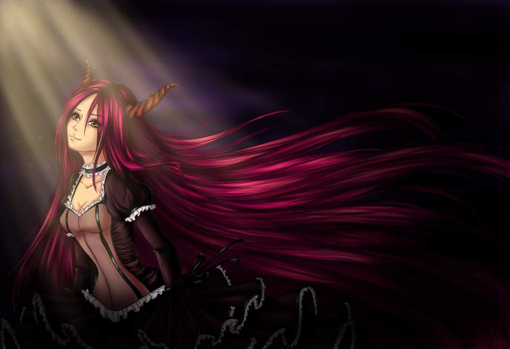 Red hair demon anime