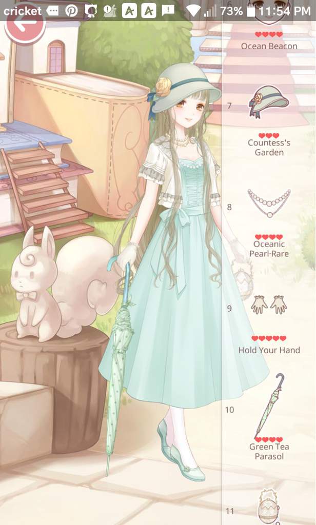 love nikki green tea parasol