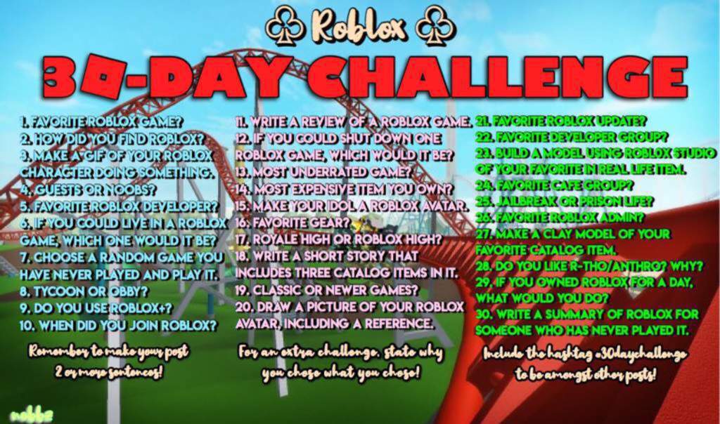 Day 1 Roblox 30 Day Challenge Roblox Amino - 
