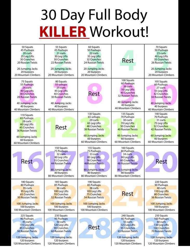 day 1 workout and