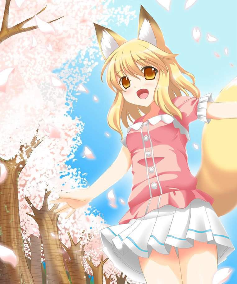 Cute Anime Fox Girl Drawing