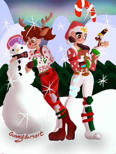 i bought nog ops and my duo partner bought red!    nose raider the perfect christmas combo app used ibispaintx tool used !   my finger proof my name is under - fortnite nog ops fan art