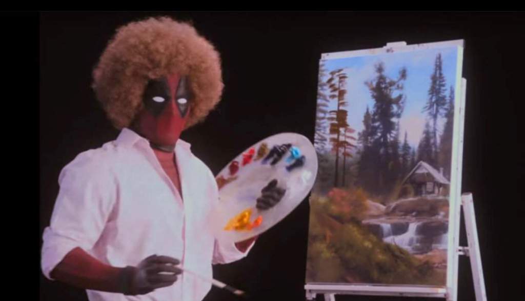bob ross deadpool keychain