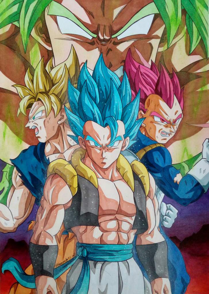 Gogeta ssjblue vs Broly - Dibujo | DibujArte Amino