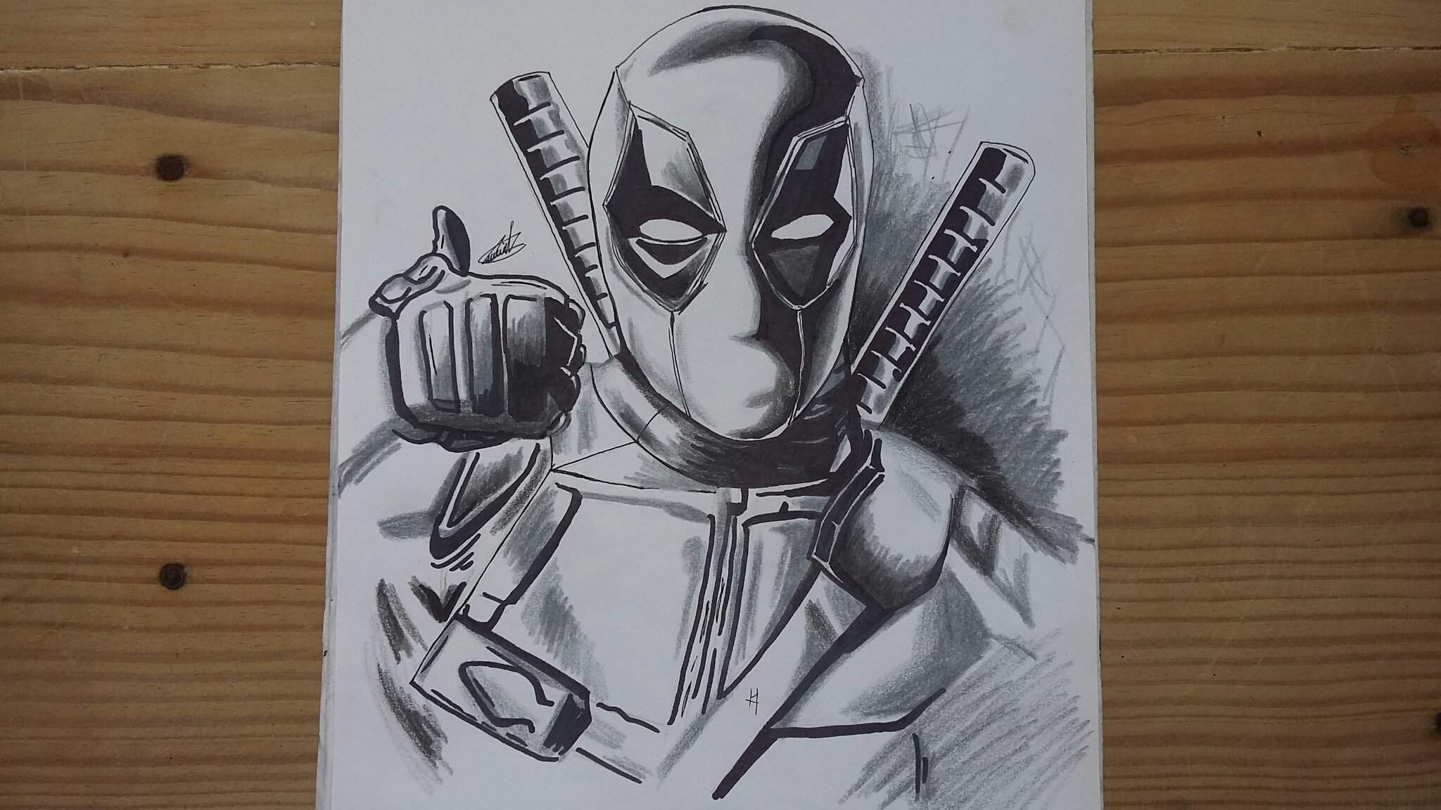 Deadpool en blanco y negro :) | •Arte Amino• Amino