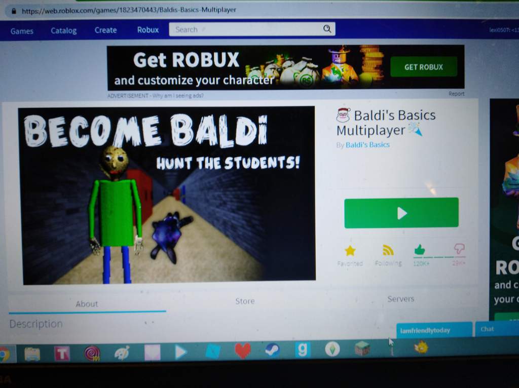 Playing Baldi On Roblox Baldis Basics Amino - baldi plays roblox