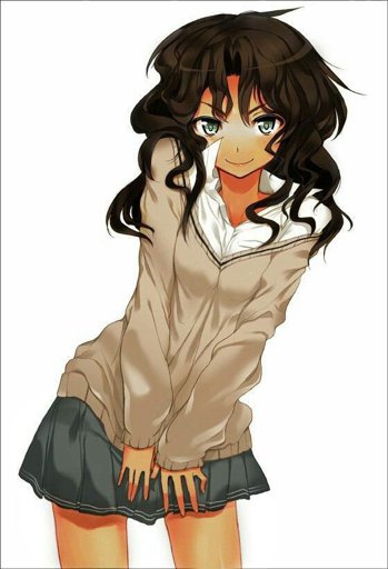Image Anime Tanned Girl With Brown Hair And Dark Brown Eyes