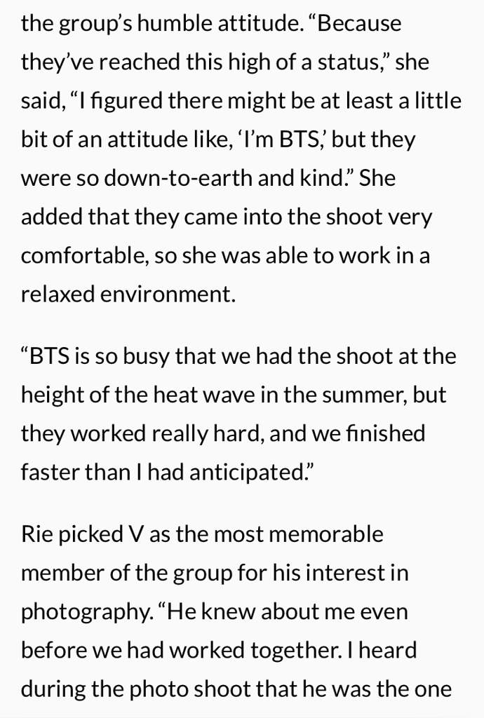 Photographer Rie On Working With Bts For 19 Seasons Greetings Talks About Red Velvet Yeri And Iu Bts Army S Amino