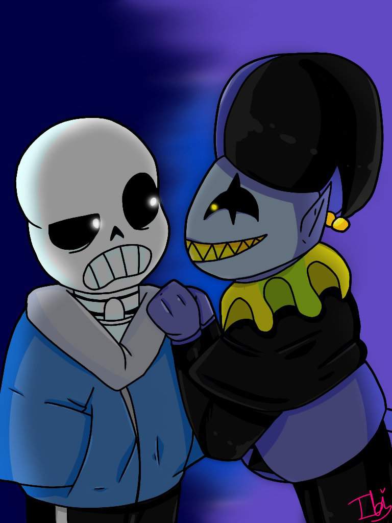 Jevil meets Sans for the first time. 