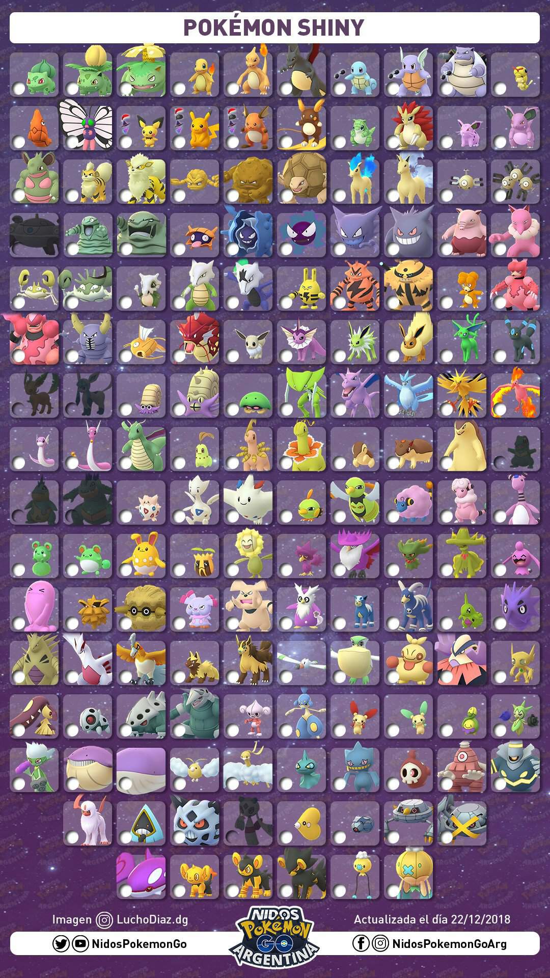 LISTA DE POKÉMON SHINY Actualizada! | Pokémon •GO• Amino