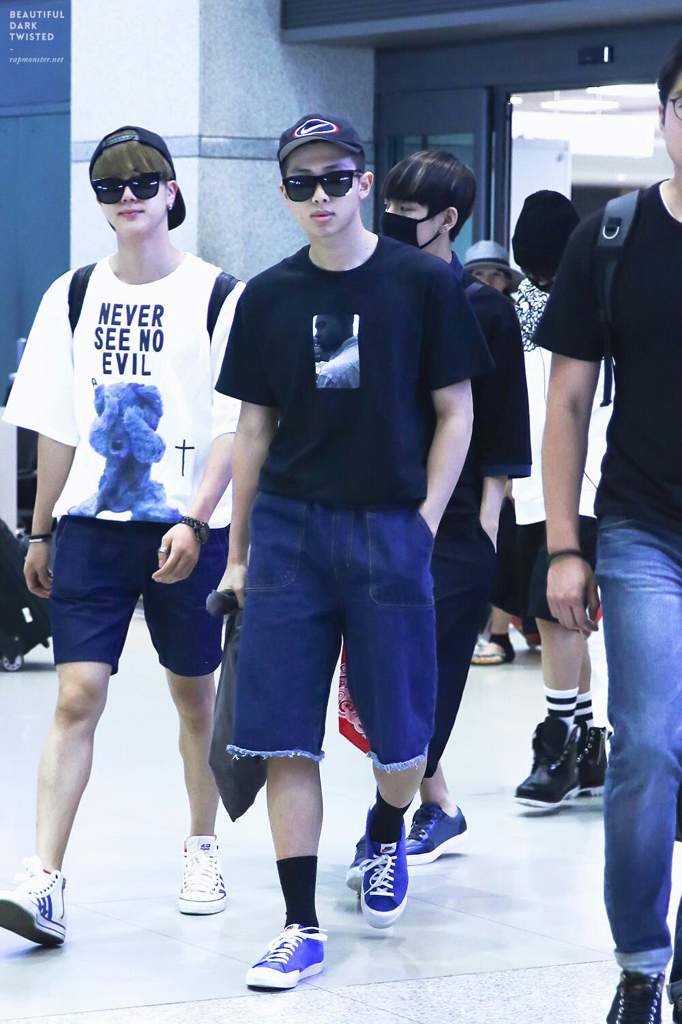 Namjoon at the airport. Unique fashion style. I love it.💙 | BTS Amino