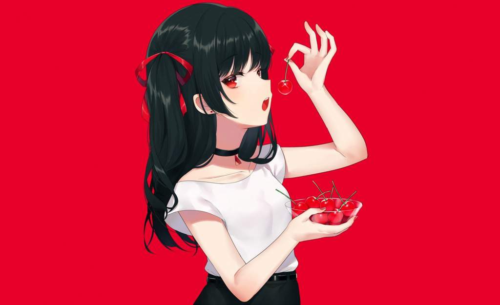 Anime girl red