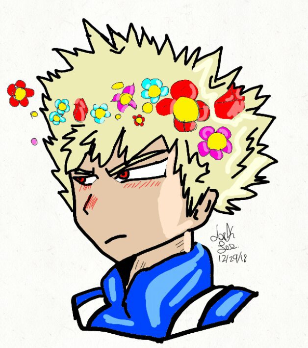 Digital remake Flower crown bakugo | Drawing Amino