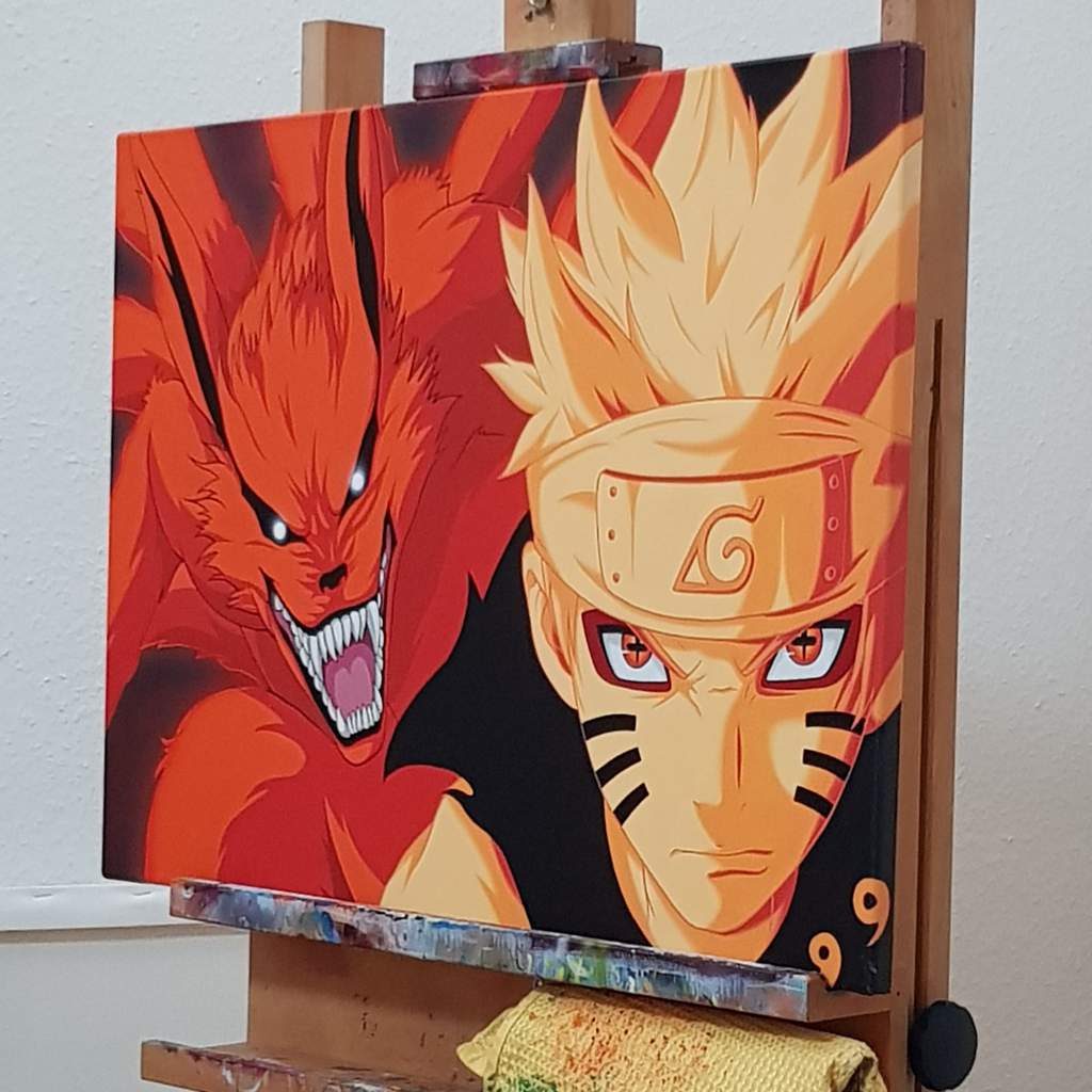 Kurama And Naruto Acrylic Painting | Anime Art Amino