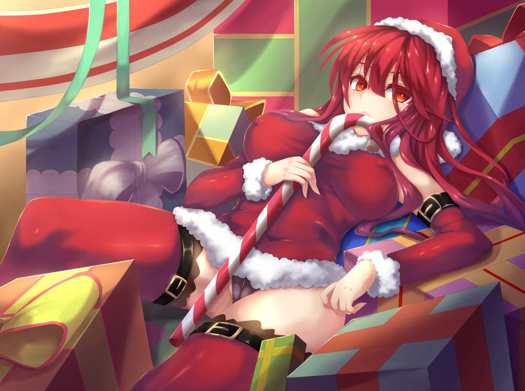 Christmas anime upskirt