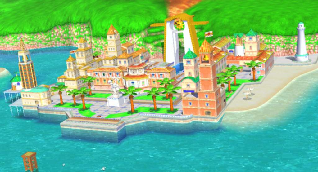 mario sunshine delfino plaza yoshi island