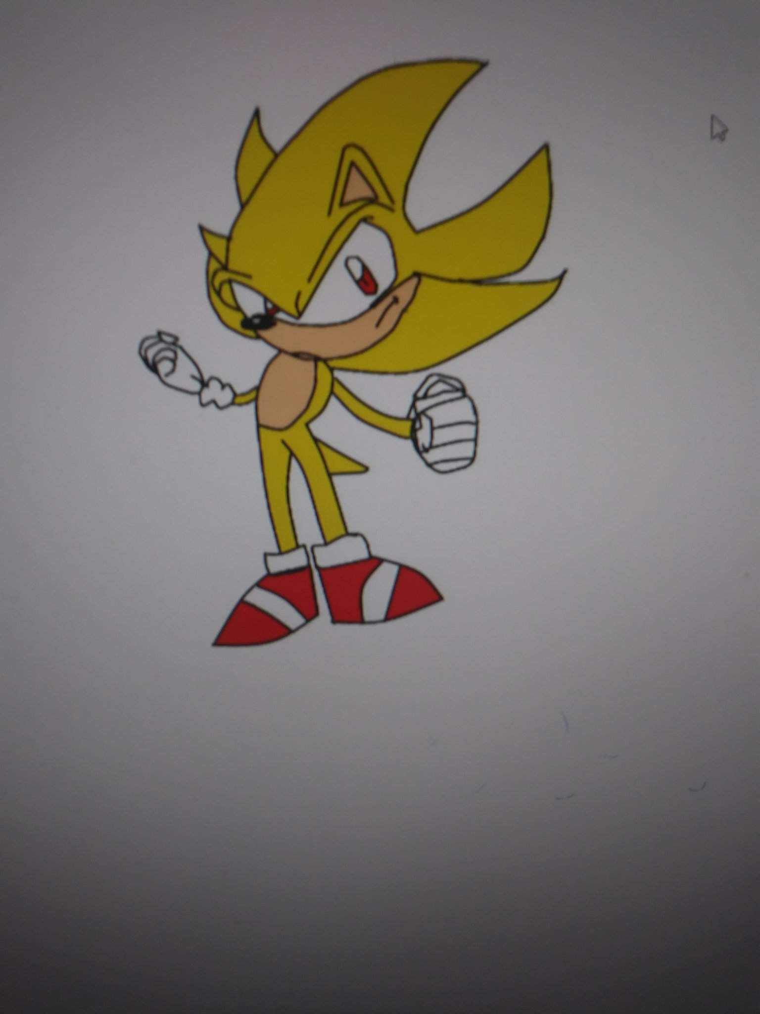 Supersonic colored in Microsoft paint. | Sonic the Hedgehog! Amino