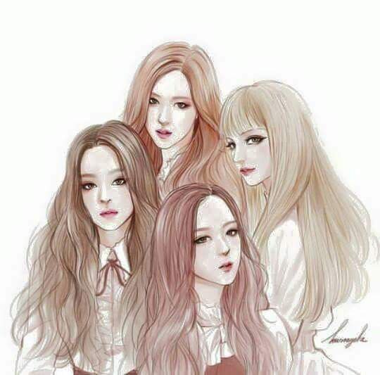 Blackpink Group Drawing - blackpink reborn 2020