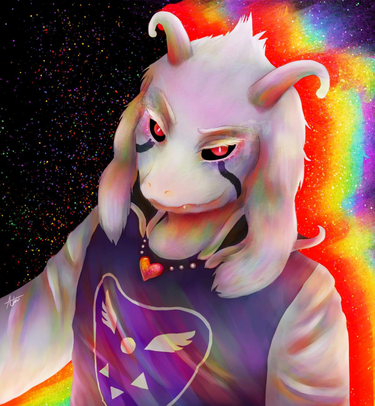 I'm new here, would love to make friends! Here's an Asriel painting I ...