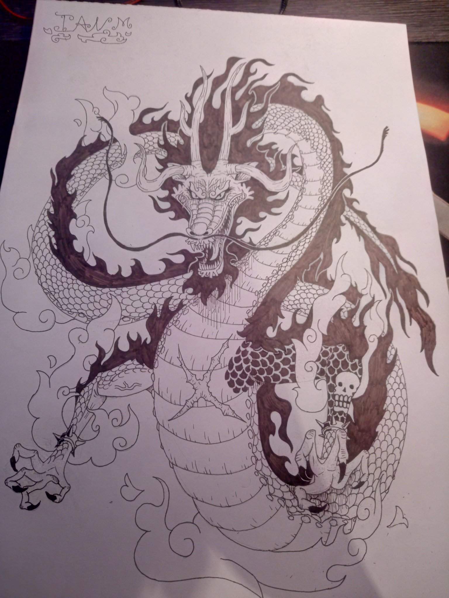 🐉 Kaido dragon from drawing 🐉 | One Piece Amino