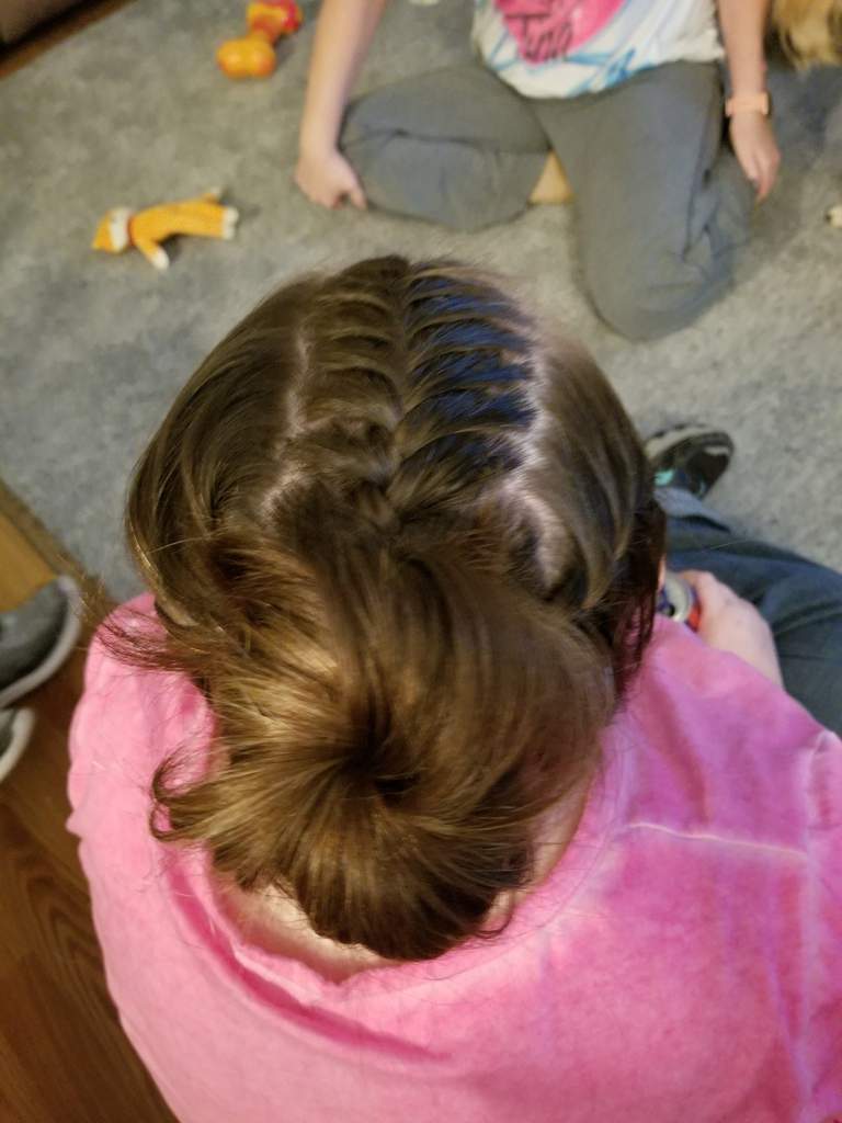 Three French Braids With A Bun Hair Amino