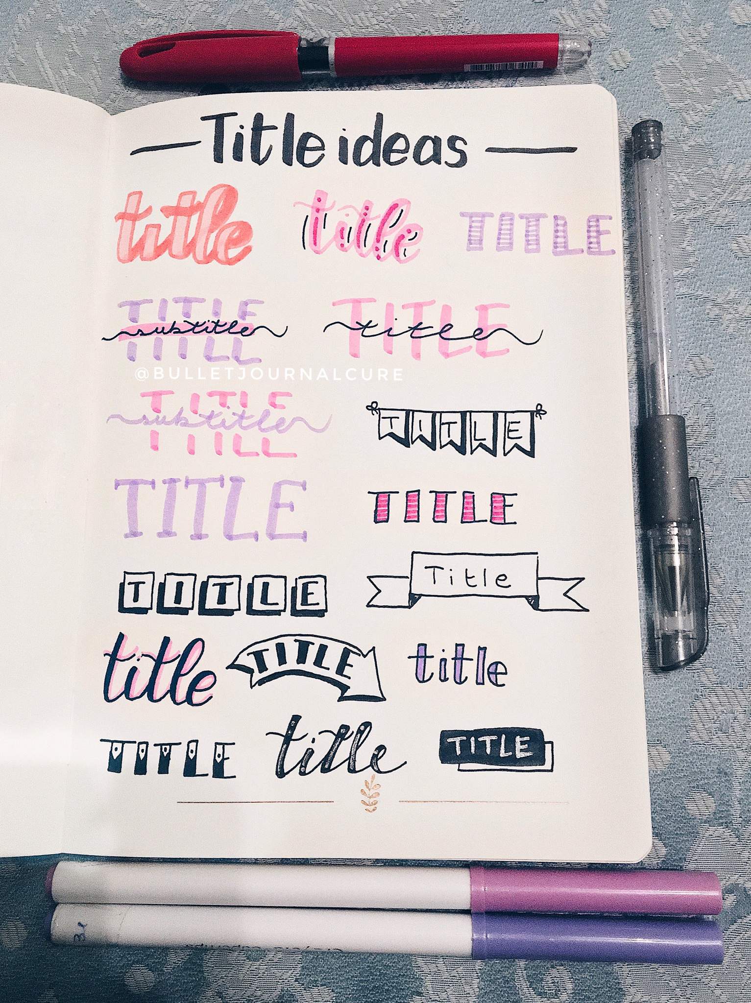 Some ways to write your title  Bullet Journal Amino