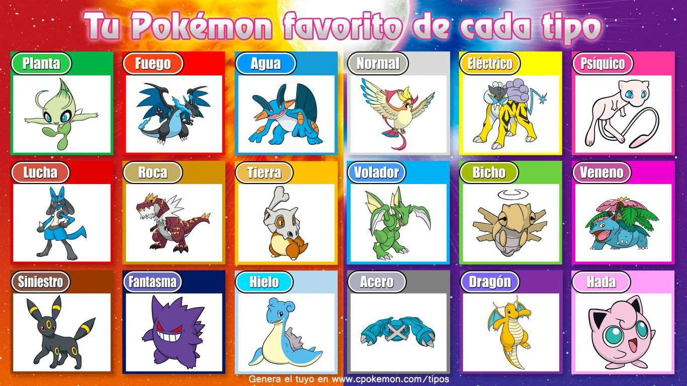 Mi pokemon fav. De cada tipo | •Pokémon• En Español Amino