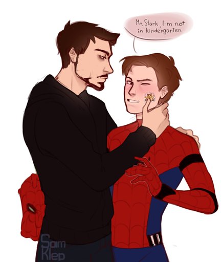 tony stark x spiderman