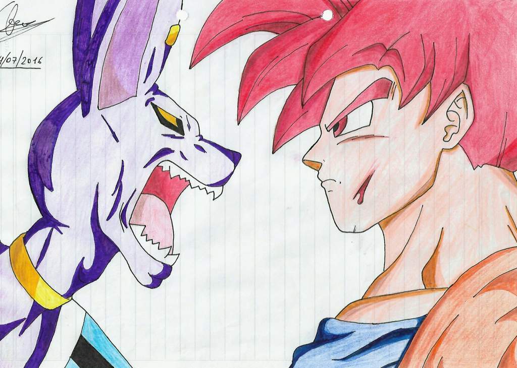 ✨ Goku vs Bills ✨ || Fanart Tradicional ✏️ | •Anime• Amino
