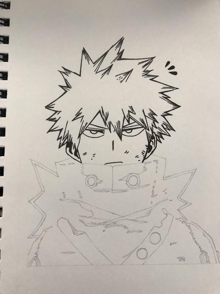 Katsuki Bakugo Ink Drawing From My Hero Academia | Manga Amino