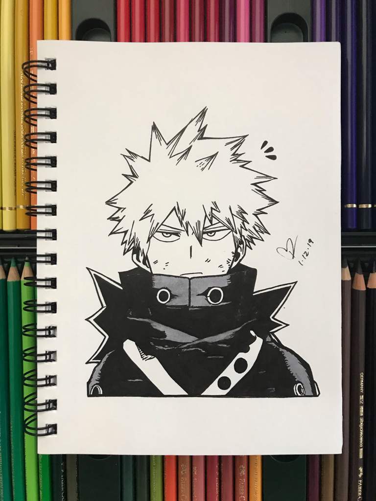 Katsuki Bakugo Ink Drawing From My Hero Academia Manga Amino