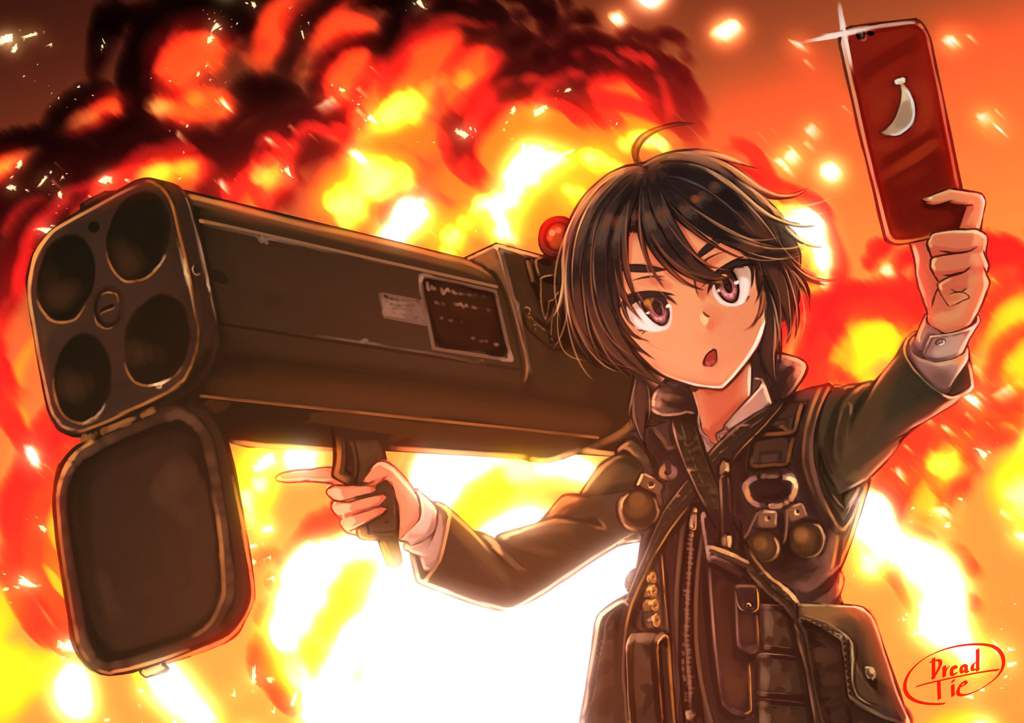 Girl with gun anime