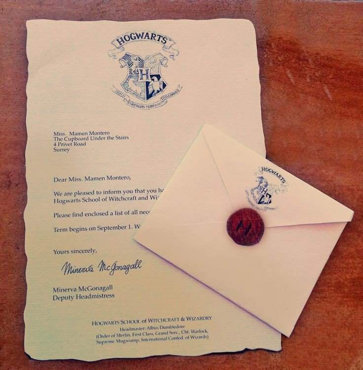 Carta de Hogwarts  •Harry Potter• Español Amino