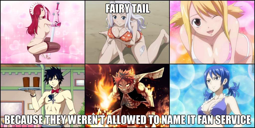 Fairy Tale Fan Service Anime Porn - So Funimation said that Fairy Tail is family friendly anime ...