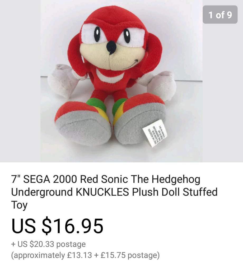 sonic underground knuckles plush