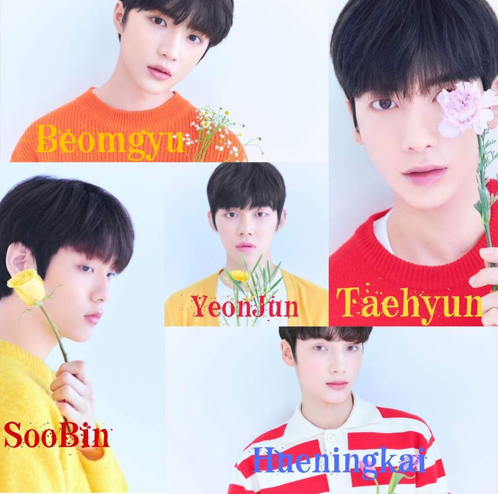 I created a picture with all of the 5 members of TxT:3 hope you like it