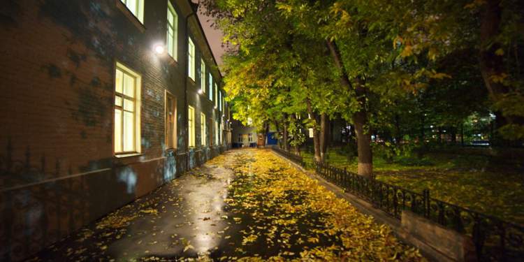 Evening school. Городской двор осенью. Осенний ночной двор. Во дворе. Улица осень двор.