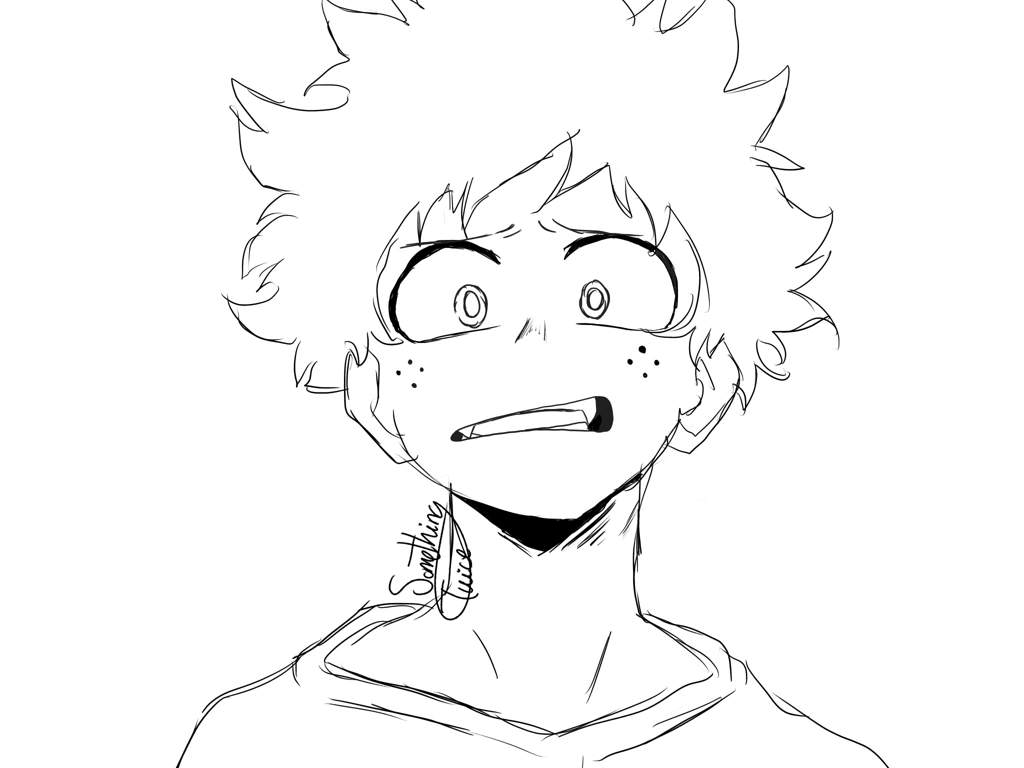 My Hero Academia Deku Line Art