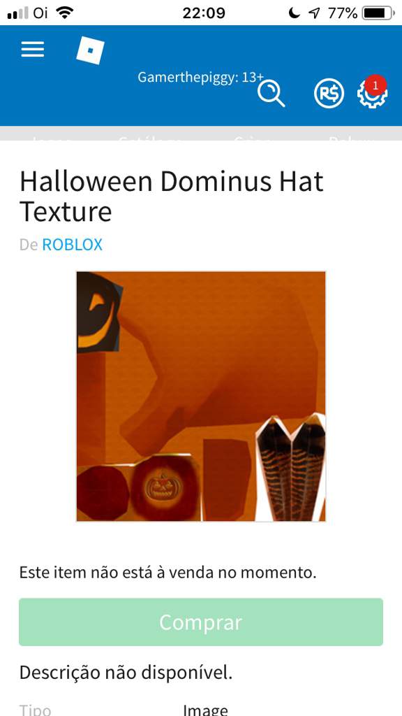 Halloween Dominus Hat Roblox