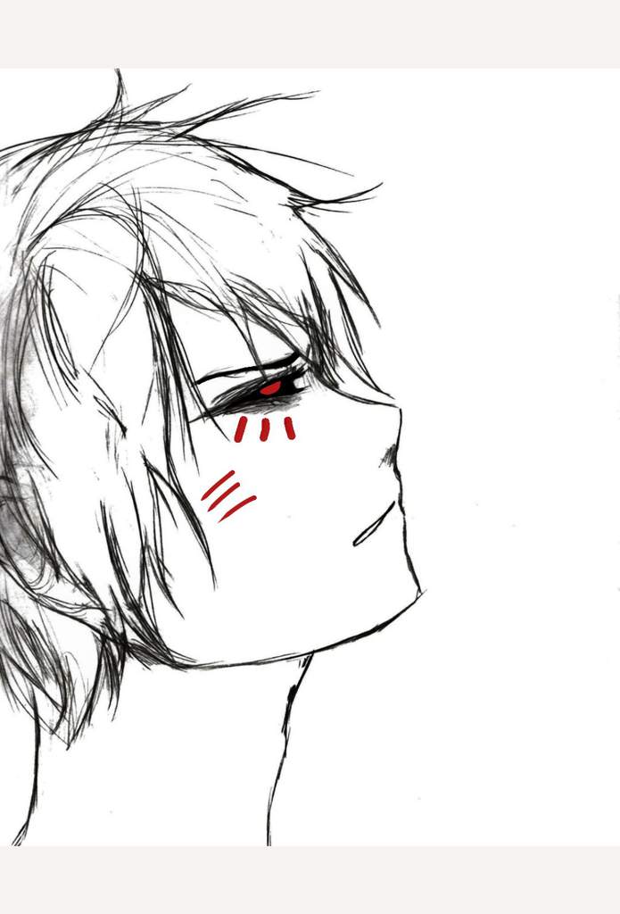 Anime male face side view