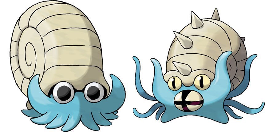These Pokemon are revived from the Helix Fossil, hence the reason they revi...