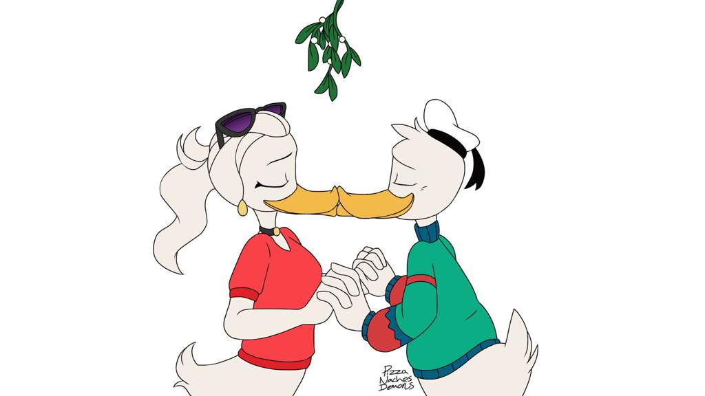 Mistletoe Kiss—Ducktales Daisy & Donald Duck Fanart | Cartoon Amino