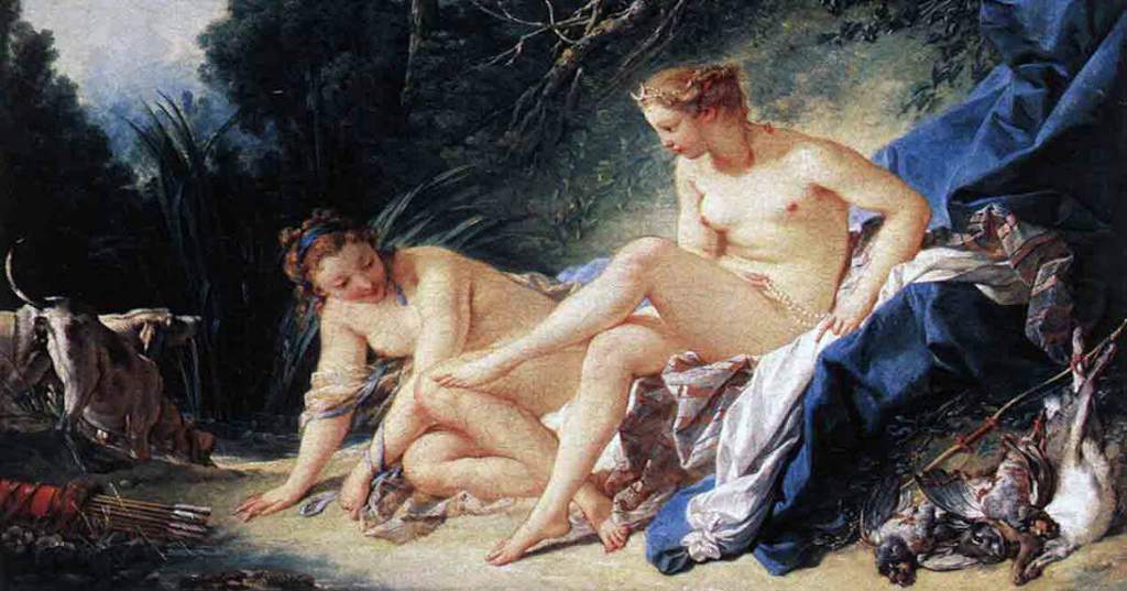 Купание дианы. Франсуа Буше Юпитер и Каллисто. Буше Каллисто картина. Франсуа Буше, «отдыхающая девушка», 1752.